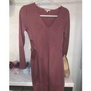 Opened sides long sleeve dress